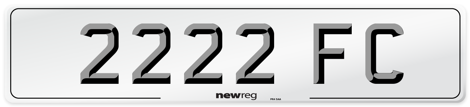 2222 FC Number Plate from New Reg
